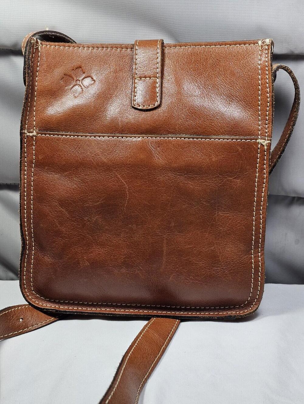 Patricia Nash Venezia Tan Italian Leather Pouch Slim Crossbody Bag P28801 - Picture 2 of 10